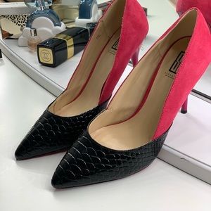 Pink Bottom Alligator and Suede Heels!